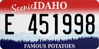 ID license plate E451998