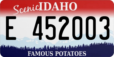 ID license plate E452003