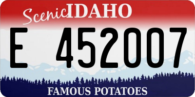 ID license plate E452007