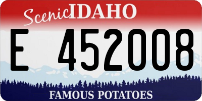 ID license plate E452008