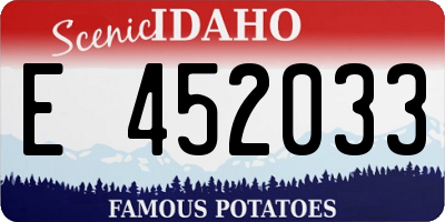 ID license plate E452033