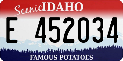 ID license plate E452034
