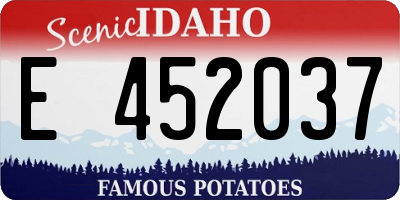 ID license plate E452037