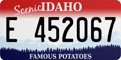 ID license plate E452067