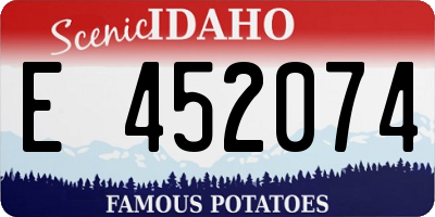 ID license plate E452074