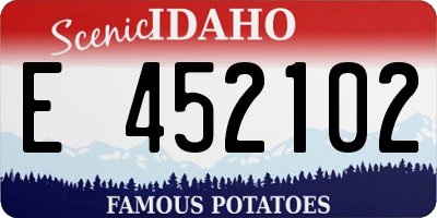 ID license plate E452102