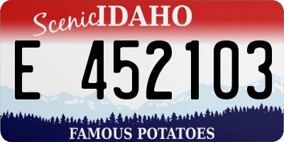ID license plate E452103