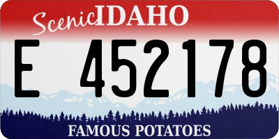 ID license plate E452178