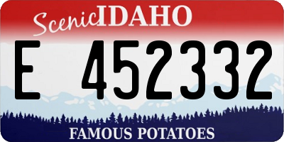 ID license plate E452332