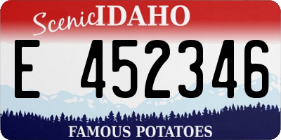 ID license plate E452346
