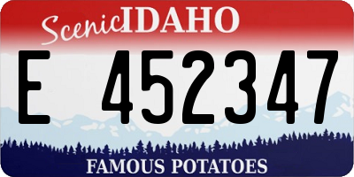 ID license plate E452347