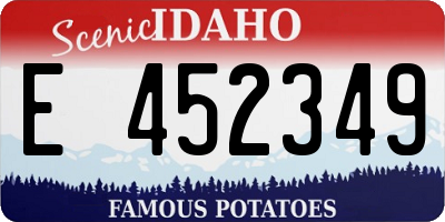 ID license plate E452349