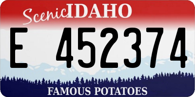 ID license plate E452374