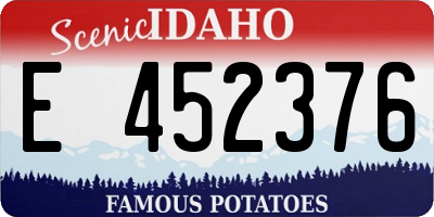 ID license plate E452376