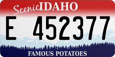 ID license plate E452377