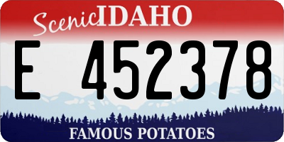 ID license plate E452378