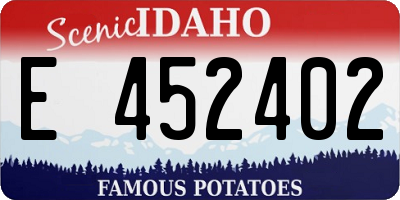 ID license plate E452402