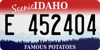 ID license plate E452404
