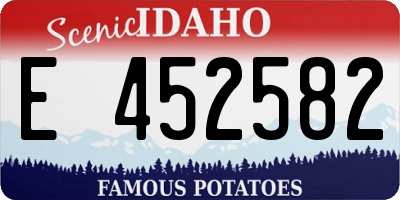 ID license plate E452582