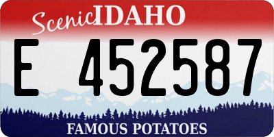 ID license plate E452587