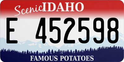 ID license plate E452598