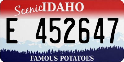 ID license plate E452647