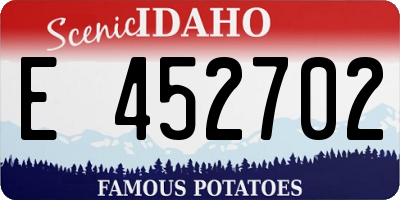 ID license plate E452702