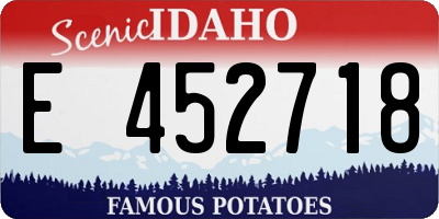 ID license plate E452718