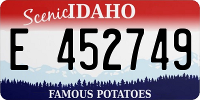 ID license plate E452749