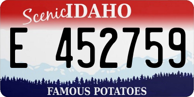 ID license plate E452759