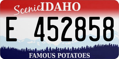 ID license plate E452858