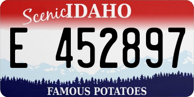 ID license plate E452897