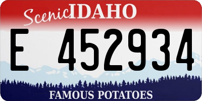 ID license plate E452934