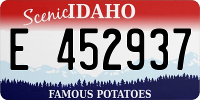 ID license plate E452937