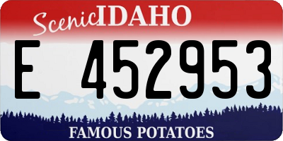 ID license plate E452953