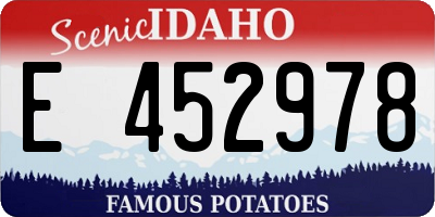 ID license plate E452978
