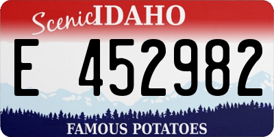 ID license plate E452982