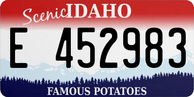 ID license plate E452983