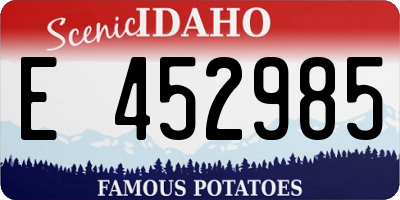 ID license plate E452985