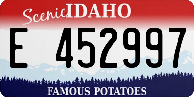 ID license plate E452997