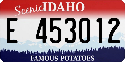 ID license plate E453012