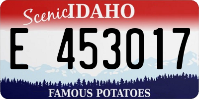 ID license plate E453017