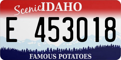 ID license plate E453018