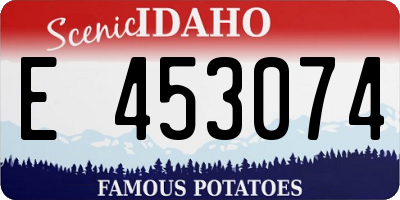 ID license plate E453074