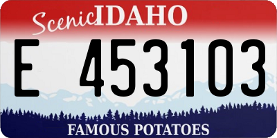 ID license plate E453103