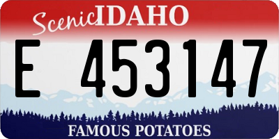 ID license plate E453147