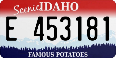 ID license plate E453181