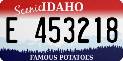 ID license plate E453218