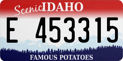 ID license plate E453315