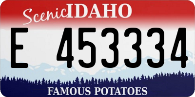 ID license plate E453334